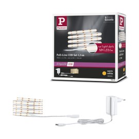 Paulmann 78861 SimpLED LED Strip Full-Line COB Complete Set 1.5 m 7W 750lm 384LEDs/m 3000K 12VA White Metal