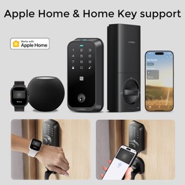 LNDU Smart Lock HK01, Keyless Entry Door Lock with Apple Home Key, Fingerprint Deadbolt, Supports Apple Homekit, Safety Lock for Front Door, Easy Installation, Auto-Locking