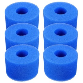 6PCS Swimming Pool Filter Reusable Washable Foam Replacement Cartrigde Hot Tub Filter Cartridge for Type S1(Blue)