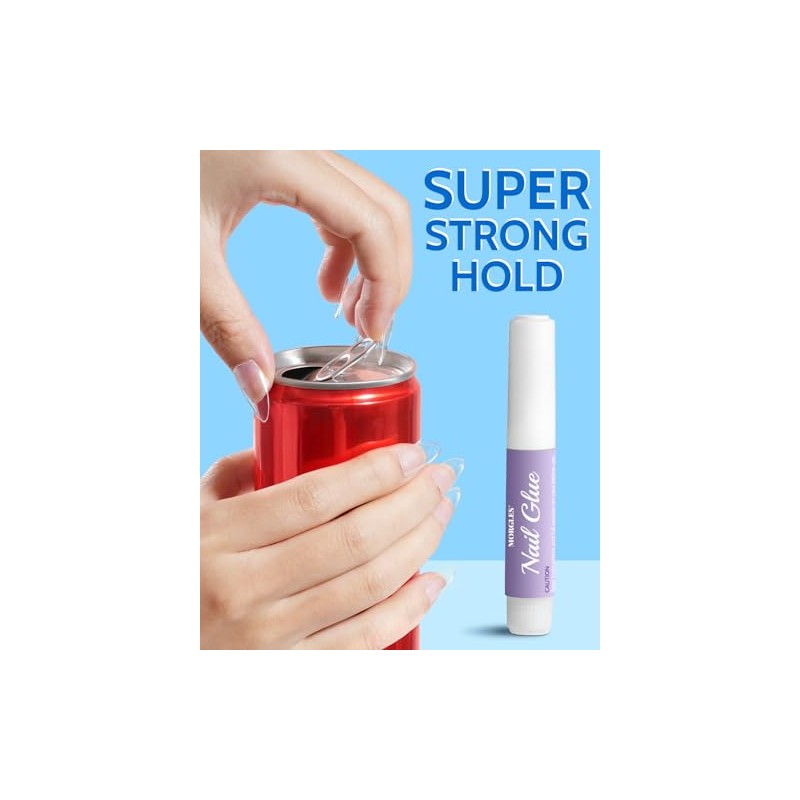 MORGLES Puntas de uñas cuadradas cortas y almendradas, 480 uñas
