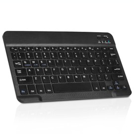 Ultra-Slim Rechargeable Bluetooth Keyboard Compatible with Lenovo Pad Plus and Other Bluetooth Enabled Devices Including All iPads, iPhones, Android Tablets, Smartphones, Windows pc, Black
