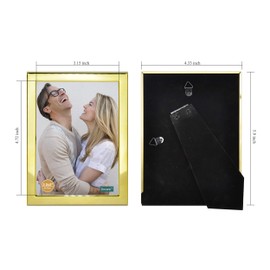 decanit 3.5x5 Picture Frames Gold Metal Photo Frames for Tabletop Display and Wall Decoration-Best Gifts for Family
