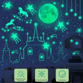 Show Me Pegatinas Fluorescente Para Decoración Luna Y Estrellas M254