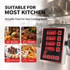 HUOYANSHE Commercial Kitchen Timer, 4-Channel Rechargeable Digital LED Stainless Steel