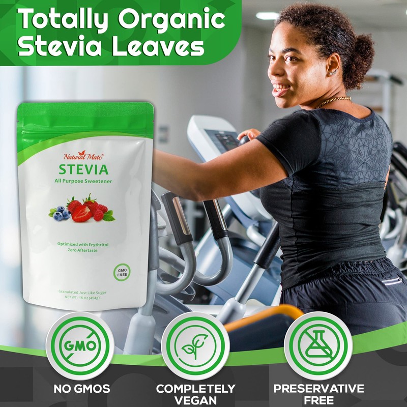 Natural Mate Zero Calorie Sweetener - Organic Stevia Granular Powder