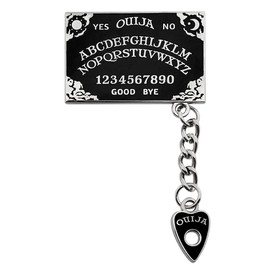 Pinsanity Black Ouija Board with Planchette Charm Enamel Lapel Pin
