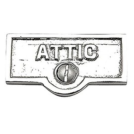 Switch Plate Tags ATTIC Name Signs Labels Chrome Brass | Renovator's Supply