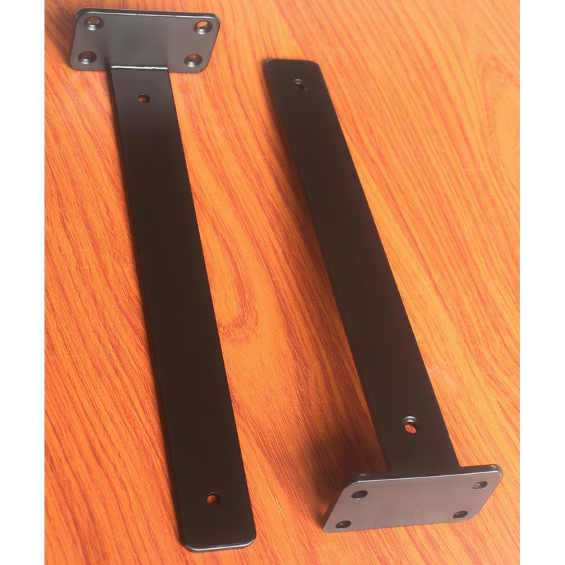 8 Pack - 12 inch Black Hidden L Shelf Bracket