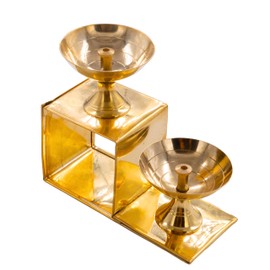 Traditional Brass Step Diya for Puja Essential Pooja Article for Aarti Arti Deepak Deepam for Home Temple Décor Accessory Gifts (Step Diya)