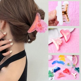Hair Claw Clip Resin Mould,Silicone Epoxy Resin Mold Hairpin Grab Clip Casting Molds with 6pcs Gold Hair Clip Accessories for Jewellery Making DIY Crafts