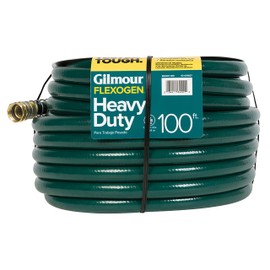 Gilmour 5/8" x 100' Heavy Duty Flexogen Water Hose, Flexible Garden Hose for Vegetable Gardens, Flower Beds, and Lawn Sprinklers, Green
