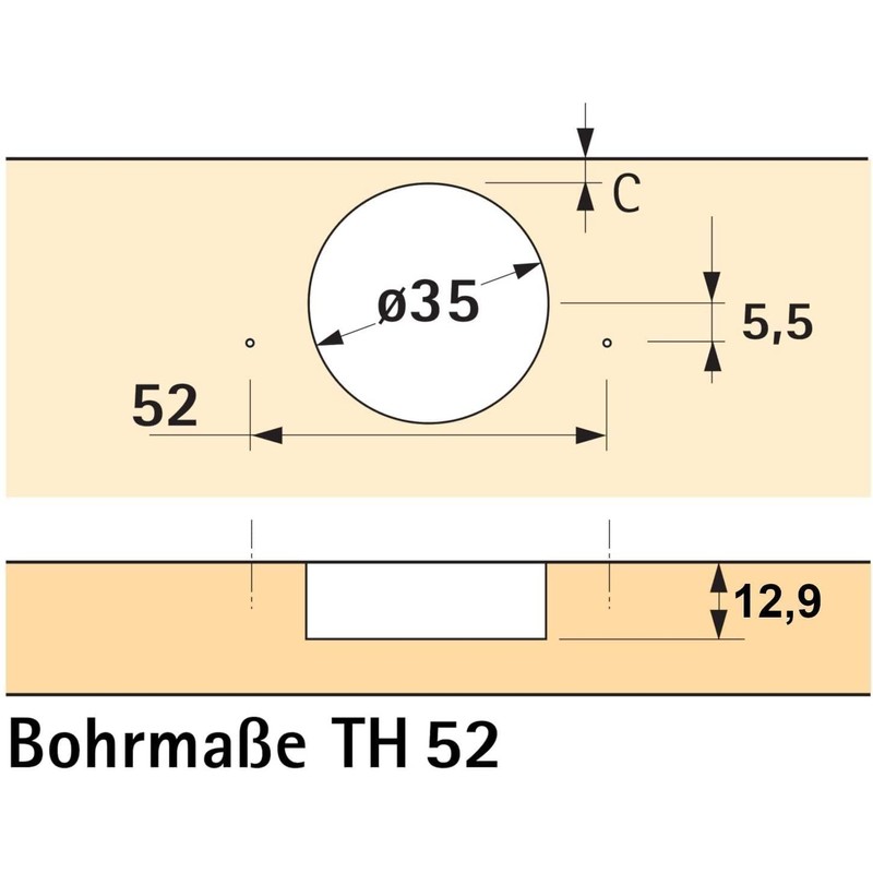 SOTECH Hettich Sensys 8645i TH52 110 Degree Corner Stop Hinge