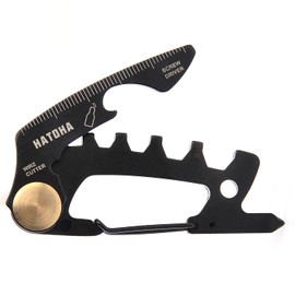 EDC Tools,Stainless Steel Multifunctional Tool, Bottle Opener Multi Keychain, Key Shaped Pocket Tool Outdoor Tool, Universal Travel Wrench Outdoor Utility, 006,Black