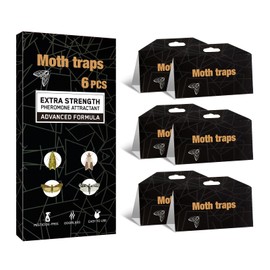 PIMAG Upgraded Moth Traps, Double Potent Pantry&Clothes Traps with Pheromones Prime, No Toxic & Odorless Moth Balls for Clothes, Organic Sticky Repellent with Lure for Closet, Kitchens -6Pack