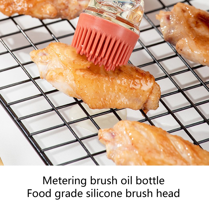 2pcs Oil Container with Silicone Brush Oil Dispenser Bottle for