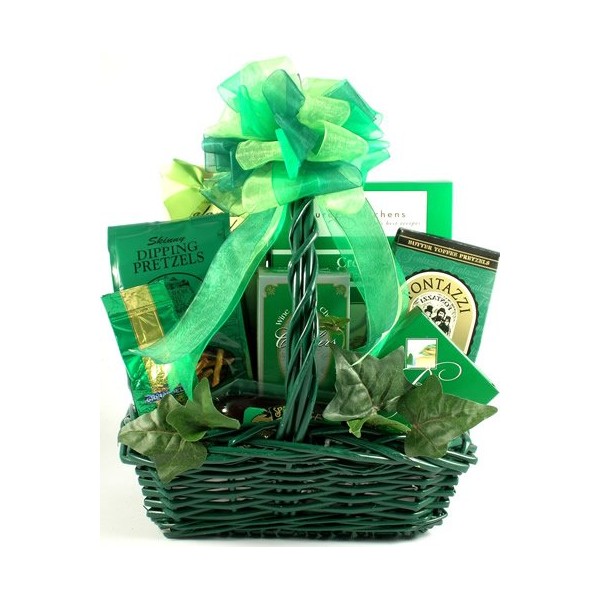 St. Paddy's Day Snack Basket - Green St. Patrick's Day Gift Basket - Everyone is Irish One Day a Year