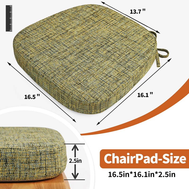 SINOSSO Thickened 2.5" Dining Chair Cushions, Soft Blended High Density