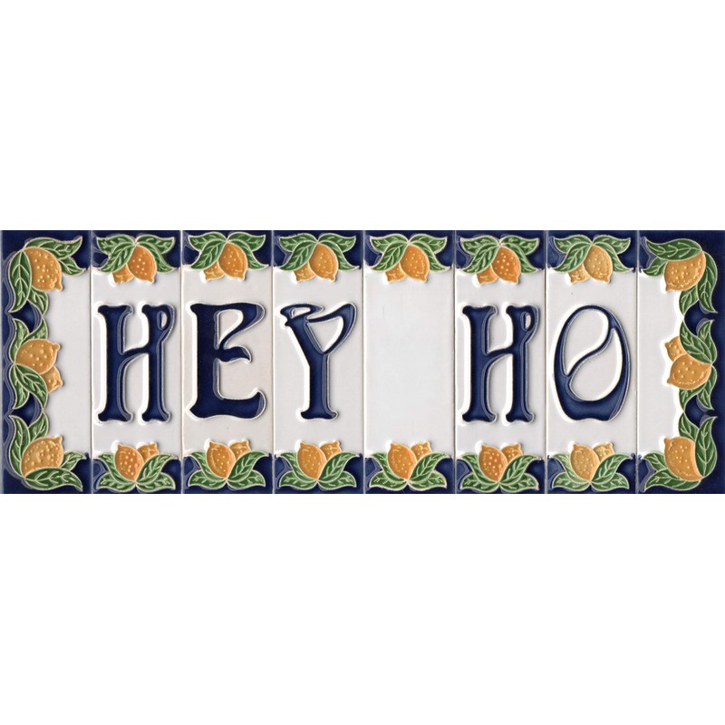 House Numbers, Italian Ceramic Numbers & Letters Tiles, Lemon Design,