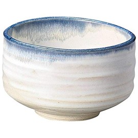 美濃焼【抹茶椀】白均窯呉須青流抹茶碗 カネタ作