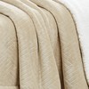 Cannon Carved Faux Fur Tan Full/Queen Blanket, Textured Solid Color,
