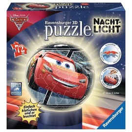 Ravensburger 3D Jigsaw Puzzle Ball with Night Light, Cars