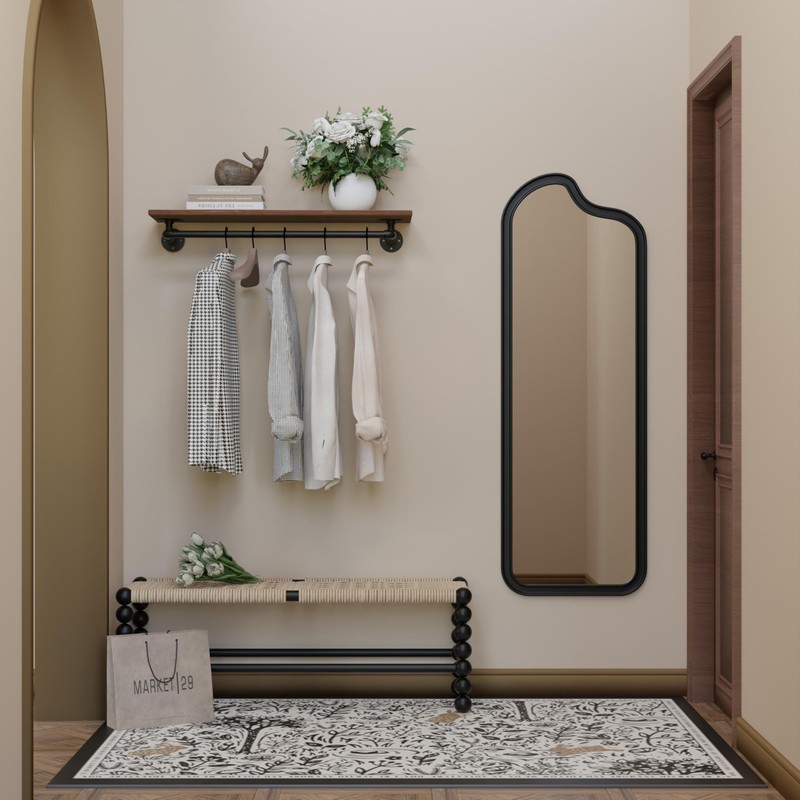 TEDIDUWA Clothes Rack 36in, Wall Mounted Garment Rack with Real