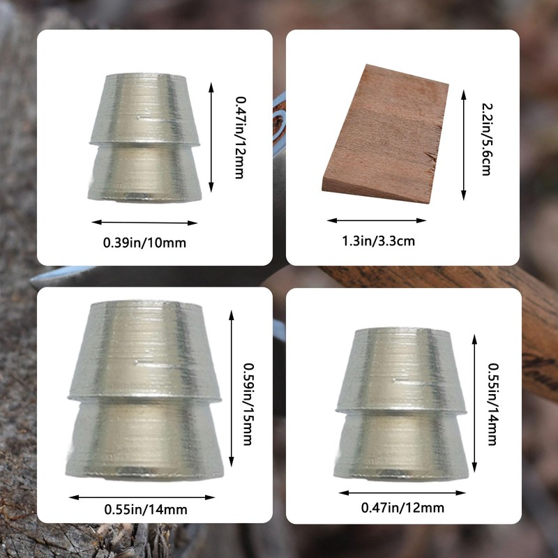 20 Pcs Safety Round Handle Wedges, Wood & Metal Wedges