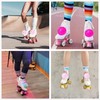 GUIFIER 2 PCS 8cm Roller Skate Pom Poms with Bells