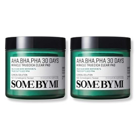 SOME BY MI AHA BHA PHA 30 Days Miracle Truecica Clear Pad [Pack of 2] | Korean Exfoliating Centella Face Toner Pads for Acne-Prone Skin | Pore Refining & Sebum Control K-Beauty (70 Pads x 2)