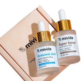 mivida Facial Serum Set of 3 | Hyaluronic Acid Serum + Retinol 2.5% Serum + Vitamin C 20% Serum | Anti-Aging, Hydrating, Brightening & Firming Serum For Face | Skincare Set | 1 fl oz - Pack of 3