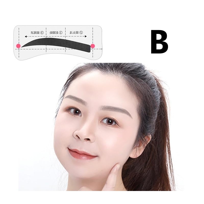 Plus Nao Eyebrow Template, Double Eyebrow, Set of 52, Sticking,