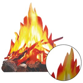 Molyorch 4 Pieces Decorative Flame Torch, Artificial Fire, Campfire Centrepiece, Cardboard Campfire, for Camping Decoration, Campfire Decoration, Shooting Props