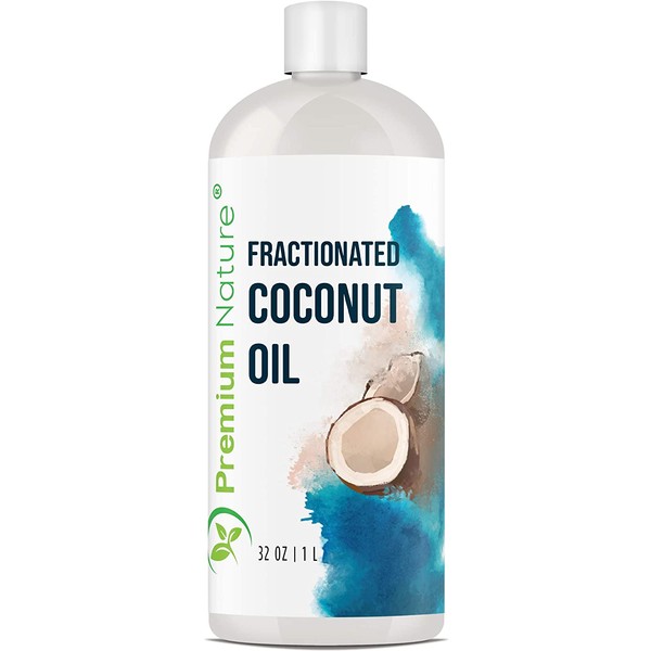 Fractionated Coconut Oil Massage Oil - Cold Pressed Pure MCT Oil for Essential Oils Mixing Dry Skin Moisturizer Natural Carrier Baby Oil for Face Hair & Body Therapeutic Aromatherapy Raw 32 oz