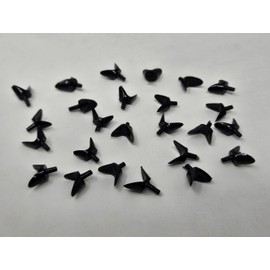 Zim's 12mm Small Black Plastic Open Bird Bill Beak for Crafts, Artificial Bird Making Parts Supplies (Pack of 24)