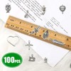 100PCS Mixed Silver Charms Set - Tibetan Silver Plated Pendants