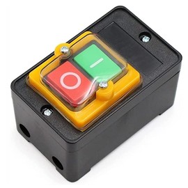 AIMALL Motor Drill Switch Push Button 10A 380V Waterproof Oil-Proof Dual-Colour Control for Mechanical Equipment, Compact 3.54 x 2.17 inches