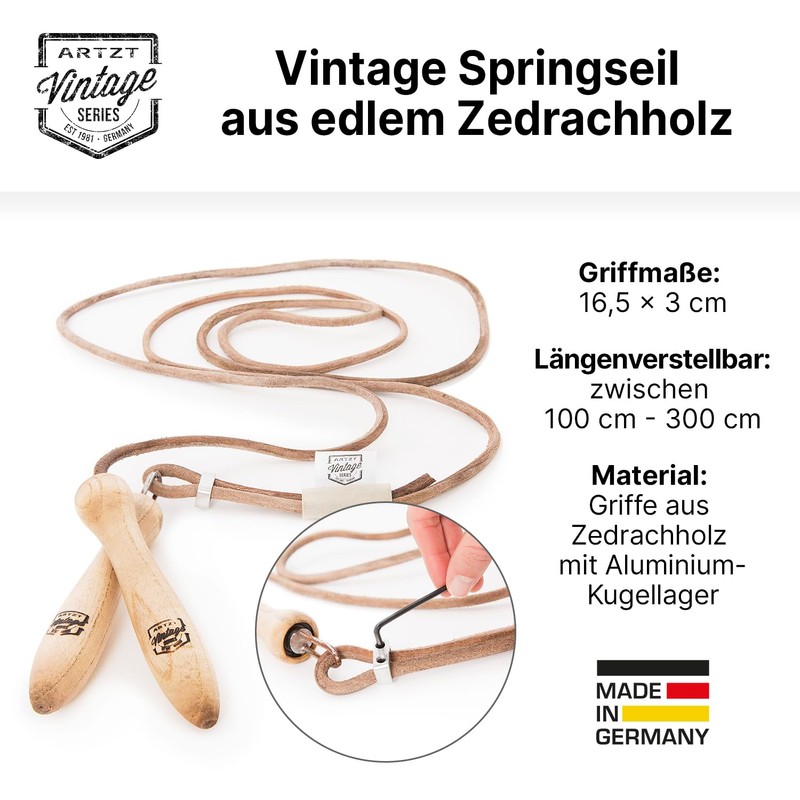 ARTZT Vintage Series Skipping Rope Natural, One Size