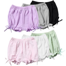Chicduo 6 Pack Girls Shorts Toddler Biker Shorts Lolita Bloomers Maid Ruffle Pumpkin Pants Shorts Kids Lantern Shorts Multicolor