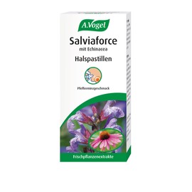 A.Vogel Salviaforce mit Echinacea Halspastillen 20 Stück – beruhigen Hals und Rachen - Lindern bei Reizungen in Hals und Rachen – Pfefferminzgeschmack - VEGAN