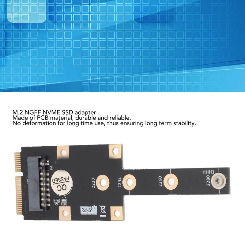 M.2 NGFF NVME SSD Adapter, Mini PCIE to M.2 M