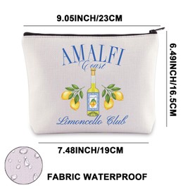G2TUP Italian Amalfi Coast Makeup Bag Amalfi Coast Limoncello Club Gift Sorrento Lemons Gift Italy Lemons Zipper Bag (AMALFI COAST)