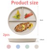 Ezranova 2 pcs Divided Dinner Plates,Reusable Plastic Divider Plates,Unbreakable Divided