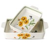 Howise Ceramic Sunflower Baking Casserole Dish with Handles,Large 2 pieces