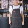 Unisex Waterproof Black Denim Hair Cutting Barber Salon Coffee Waiter