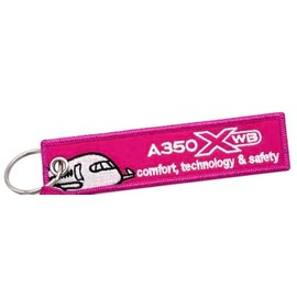 Airbus A350XWB Family A350 XWB Extra Wide Body Comfort Technology Safety Aerospace European Aircraft Design Manufacturer Air Airplane Airline Flight Keychain Key Tag Chain Fob Ring