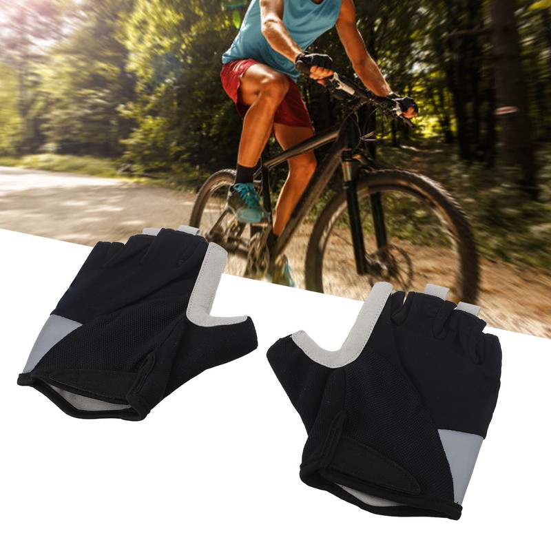 Men Cycling Half Finger Gloves Anti Slip Shock Absorption Bicycle
