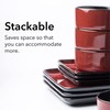 Arora FLACKAR Square Stoneware 16pc Double Bowl Dinnerware Set for