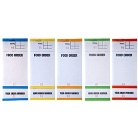Food Order Pads 100 to A Booklet 50 Pack 5 Colours BF84 (50)