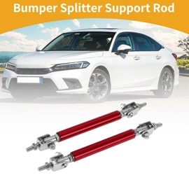 Partuto 2pcs 7.5cm/2.95in Car Splitter Support Rods Adjustable Front Rear Bumper Lip Splitter Strut Rod Tie Support Bars Aluminum Alloy Red