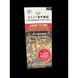 BeatSync Sound Responsive String Lights LED 50 NEW